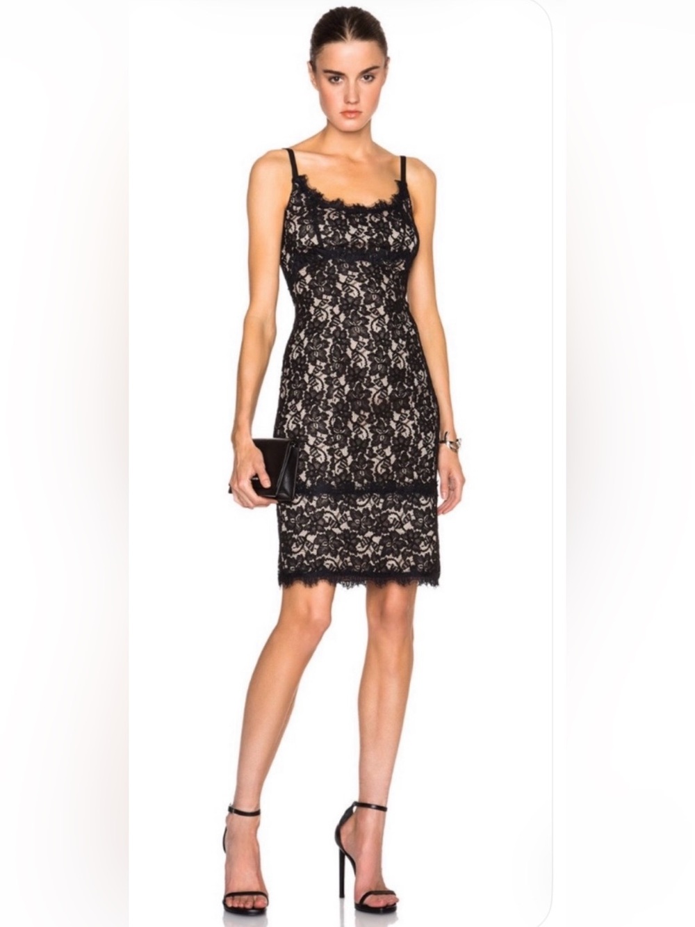 Diane Von Furstenberg Black Lace Cocktail Dress